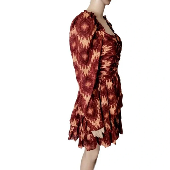 House of Harlow 1960 boho ruffle tiered long sleeve dress size medium - Picture 2 of 10